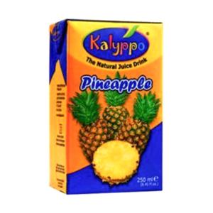Kalyppo 250ml Pineapple Juice, Real Fruit Tropical Drink in Convenient Cartons - 24 Pack