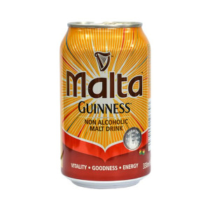 Malta Guinness 330ml Can Malt, Refreshing Non-Alcoholic Bulk Beverage - 24 Pack