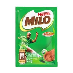 Nestlé Milo Activ-Go 20g, Chocolate Malt Powder with PROTOMALT, for Energizing Breakfast Drinks - 10 Pack