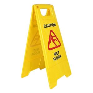 Wet Floor Caution Safety Sign 2-Sided, Durable High-Visibility Yellow, for Commercial Workplaces and Public Spaces - 650g (1 Pack)