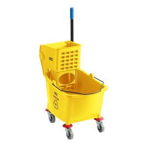 WaveBrake 32L Side-Press Mop Bucket and Wringer Combo on Wheels, Yellow, for Professional/Industrial/Business Heavy-Duty Floor Cleaning/Mopping - (1 Pack)