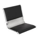 3-in-1 Waiting Chair Black Leather - Stainless Frames
