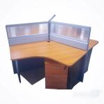 3-Person Workstation with Drawers