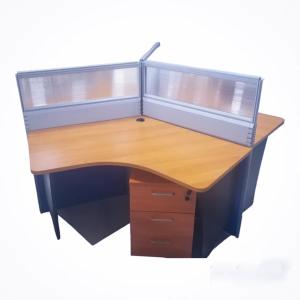 3-Person Workstation with Drawers