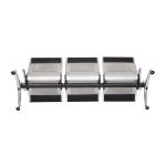 3-in-1 Waiting Chair Black Leather - Stainless Frames