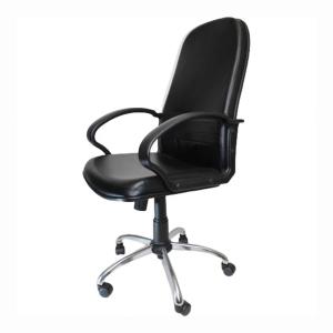 Swivel Chair - Black Leather