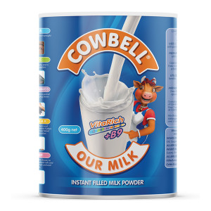 Cowbell Plain Powdered Milk Tin - 400g (12 Pack) 