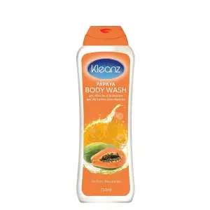 Ghandour Kleanz Body Wash Vanilla Strawberry Chocolate, Aloe Antibacterial, Papaya - 750ml (20 Pack)